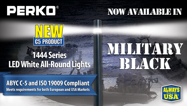 Figure No. 1444 White All-Round LED Lights in Military Black